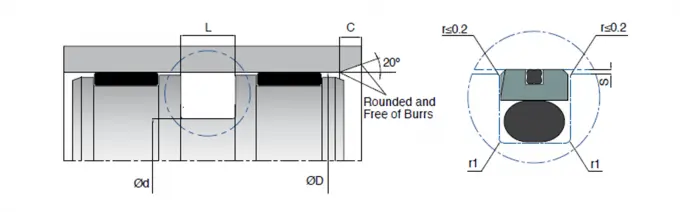 PTFE / NBR Pneumatic Cylinder Piston Seal