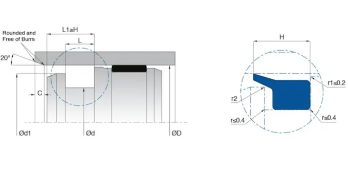 TPU Seal Double Lip Blue