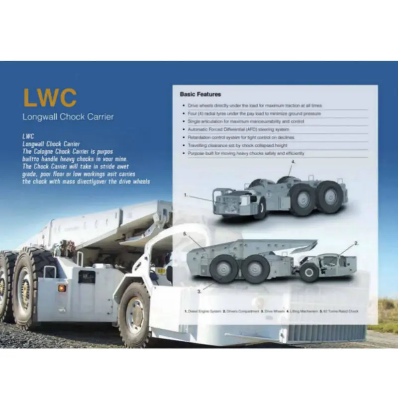 Discount                     55/70T LWC Longwall Chock Carrier 10 Km/Hr 20 Km/Hr For Coal Mine Underground Operations                 Pricelist, Product