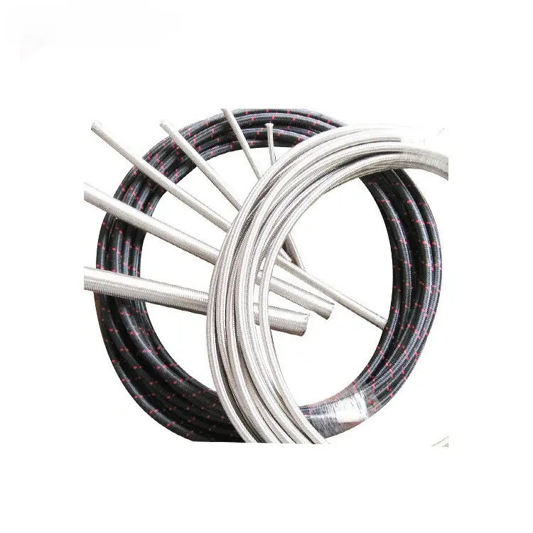 Discount                     PTFE Black Silver Stainless Steel Braided Fuel Line Hose Static-Free Racing Car Steel Braided Fuel Hose                 Product, Products