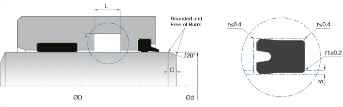 KL15 Single Acting HNBR Rod Seal