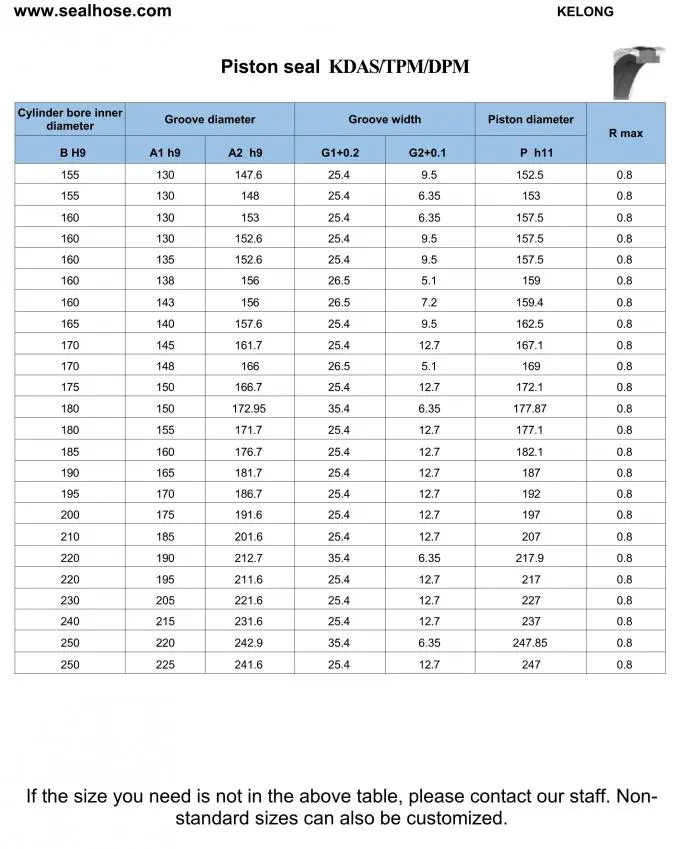 Seal Specification Chart 3