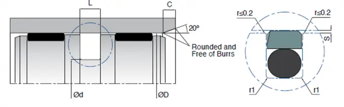 PTFE Sealing Ring Diagram