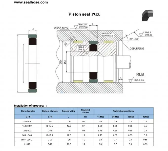 PGZ Hydraulic Cylinder Seal Kit