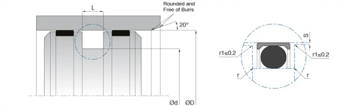 High Speed PTFE Piston Seals Types Double Acting Low Friction
