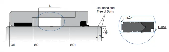 KL09 Heavy Duty Rod Seal Set Technical Drawing