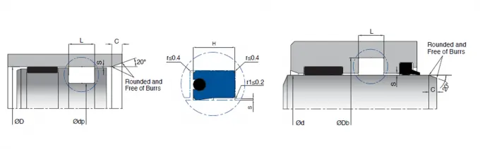 Wear Resistant Piston Rod Seals Single Acting Hydraulic Sealing Elements
