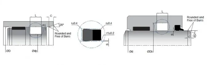 Hydraulic Piston Rod Seals Element With Simple Groove Design