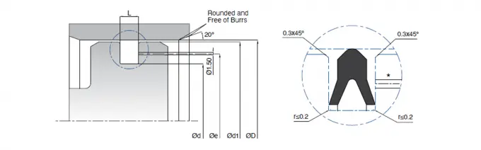 KL72 Pneumatic Piston Seal Drawing