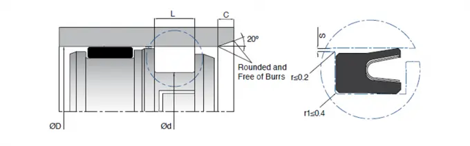 Low friction Single Acting Piston Seal Hydraulic Seals