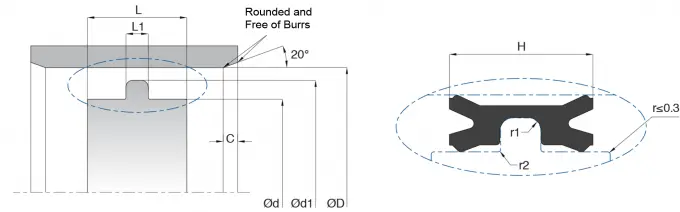 NBR Double Acting Piston Seals For Pneumatic Cylinders