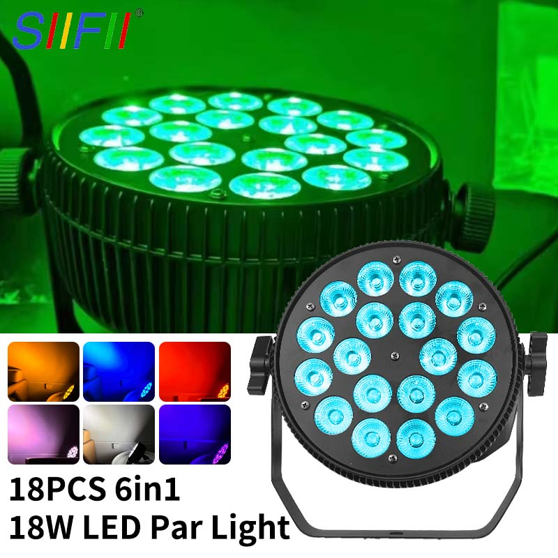 18PCS Silent Panel Aluminum LED PAR Light for Stage and Wedding Lighting