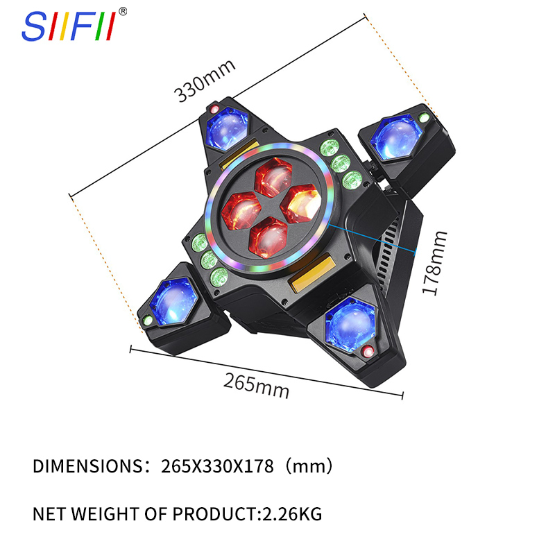 High Brightness 4 Arms 100W RGBW LED Bee Eye Beam Strobe Laser Colorful Strip Light Good Effect Moving Head Light for Bar Stage