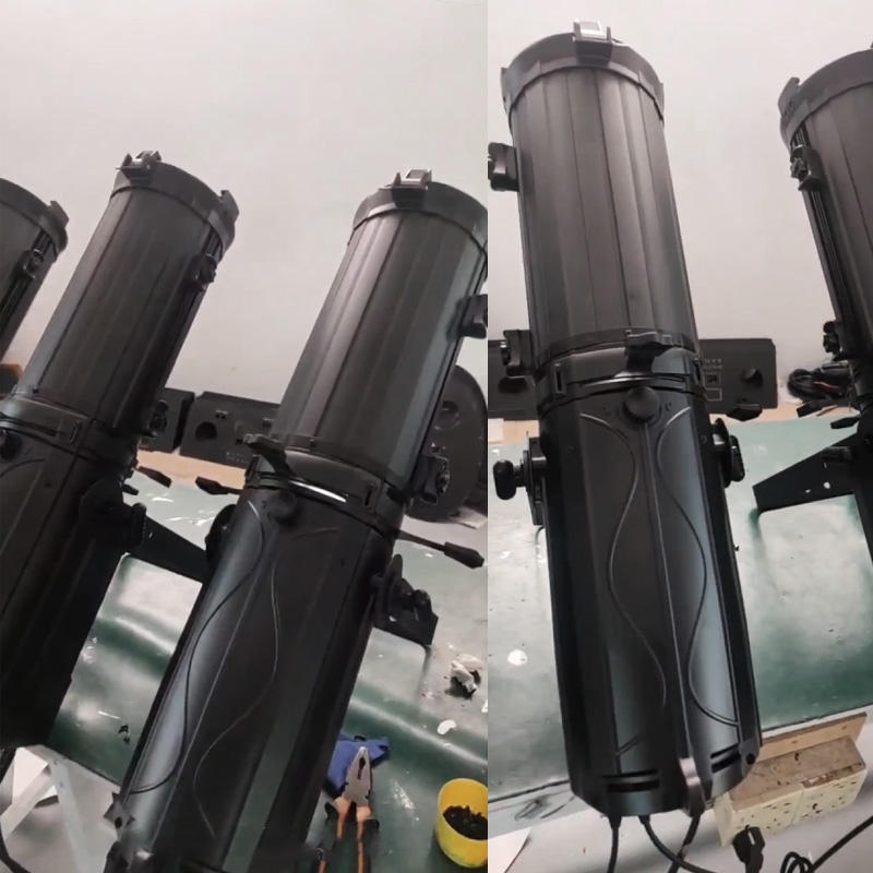 350W RGBW 4in1 Colorful LED Fixed Lens Profile LED Spotlight for Theater Church Movie Films Stage