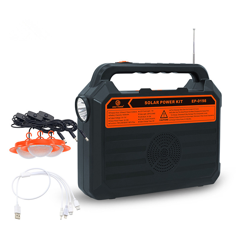 Yaye 2025 Hottest Sell Smart Emergency FM Rechargeable Solar Energy System with LED Light Bulbs for Africa Family Use Small Portable Solar System 1000PCS Stock