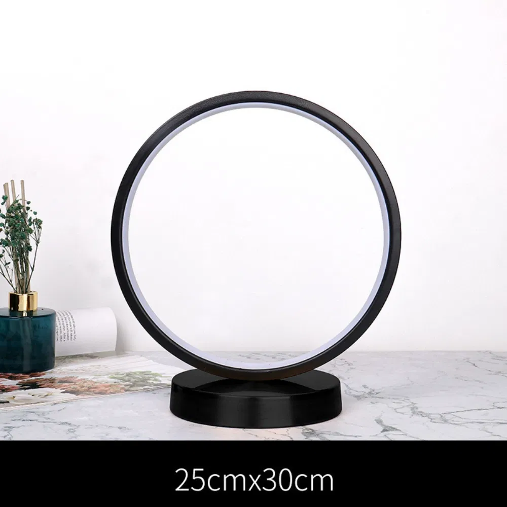 Dimmable LED Colorful Circular Table Lamp EU Us Plug Bedside Room Lamp Over 40 RGBW Lighting Effect Modes Bl23233