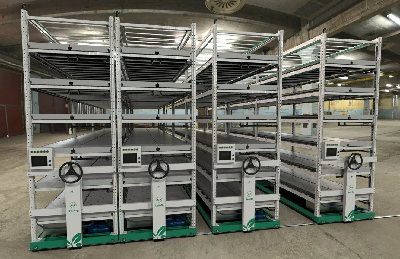 Reinfa Smart Vertical Hydroponics Farming Equipment-Lettuce Cultivation System with LED Lighting