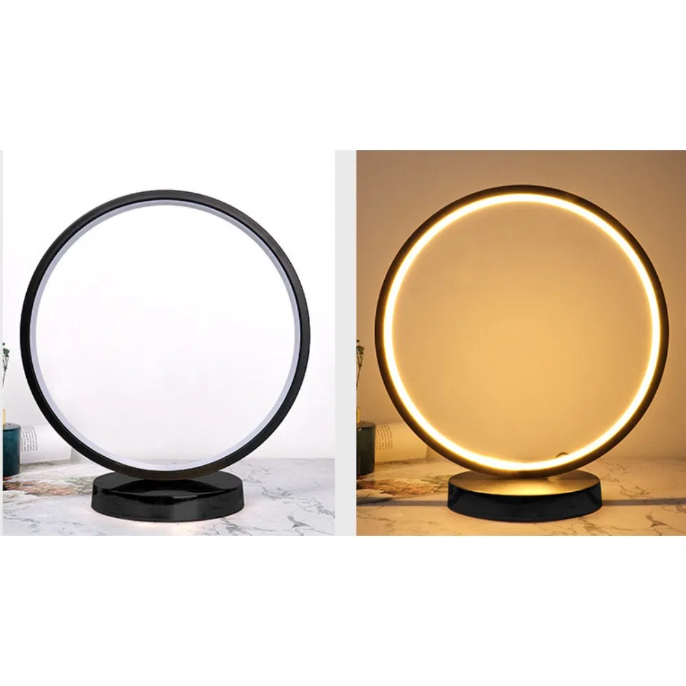 Dimmable LED Colorful Circular Table Lamp EU Us Plug Bedside Room Lamp Over 40 RGBW Lighting Effect Modes Bl23233