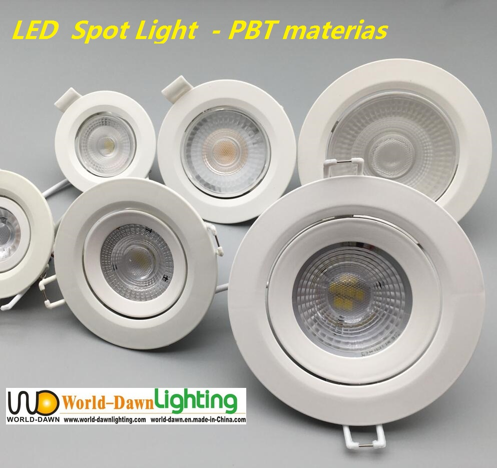 Adjustable 3W 5W 7W PBT Round Ceiling LED Spot Light for Indoor Lighting with Isolated Driver LED Down Light