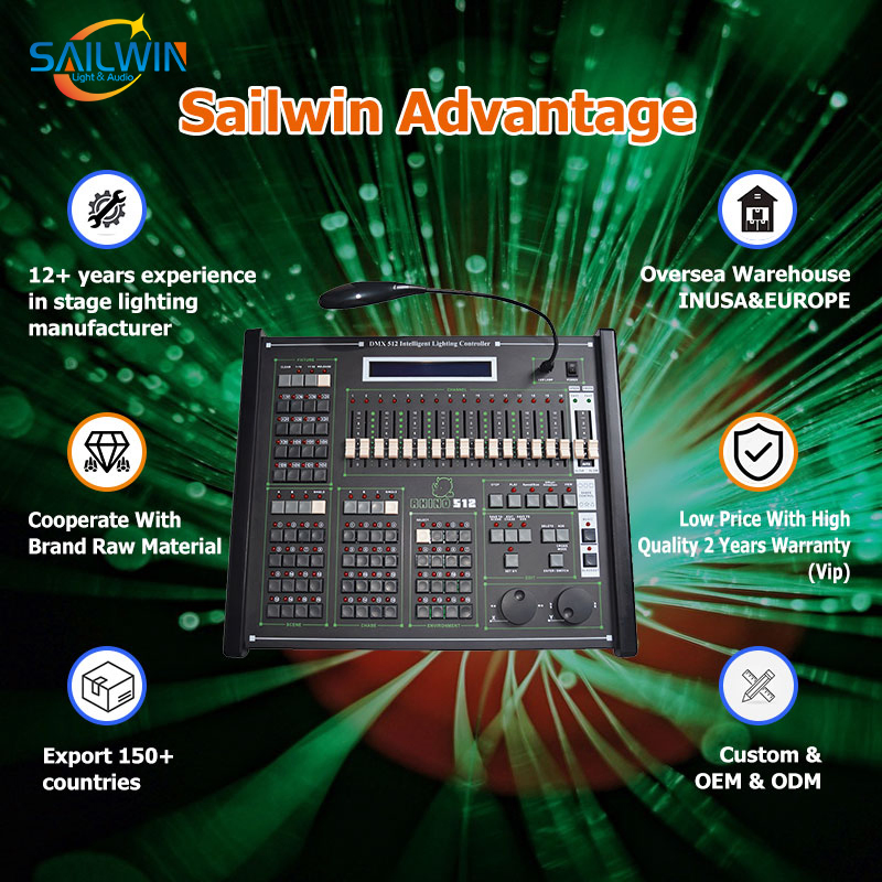 Stage Lighting Controller Portable DJ Lighting Controller System DMX512 Control Channel