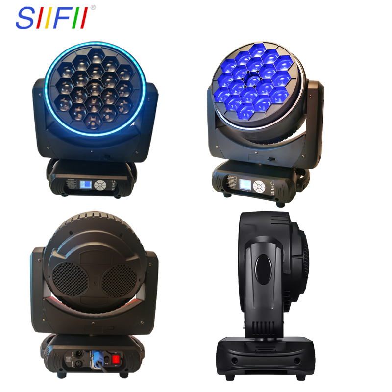 19 X 40W LED Bee Eye RGBW 4in1 Zoom Wash Moving Head Light with Strip DMX512 for DJ Bar Stage Light