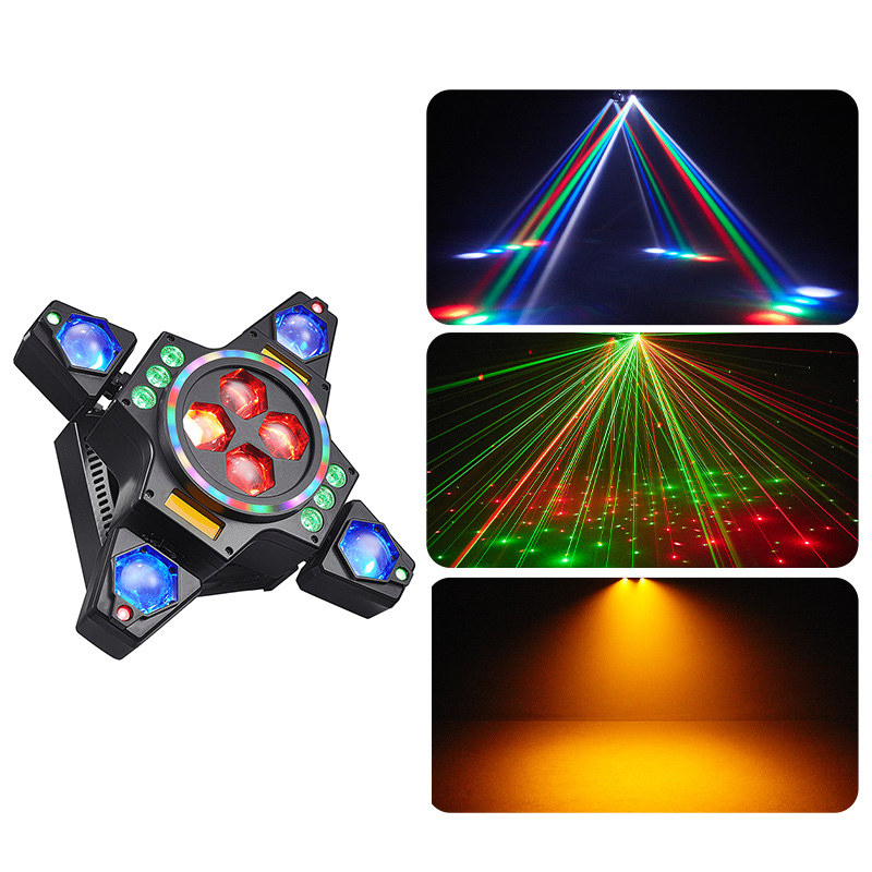 High Brightness 4 Arms 100W RGBW LED Bee Eye Beam Strobe Laser Colorful Strip Light Good Effect Moving Head Light for Bar Stage