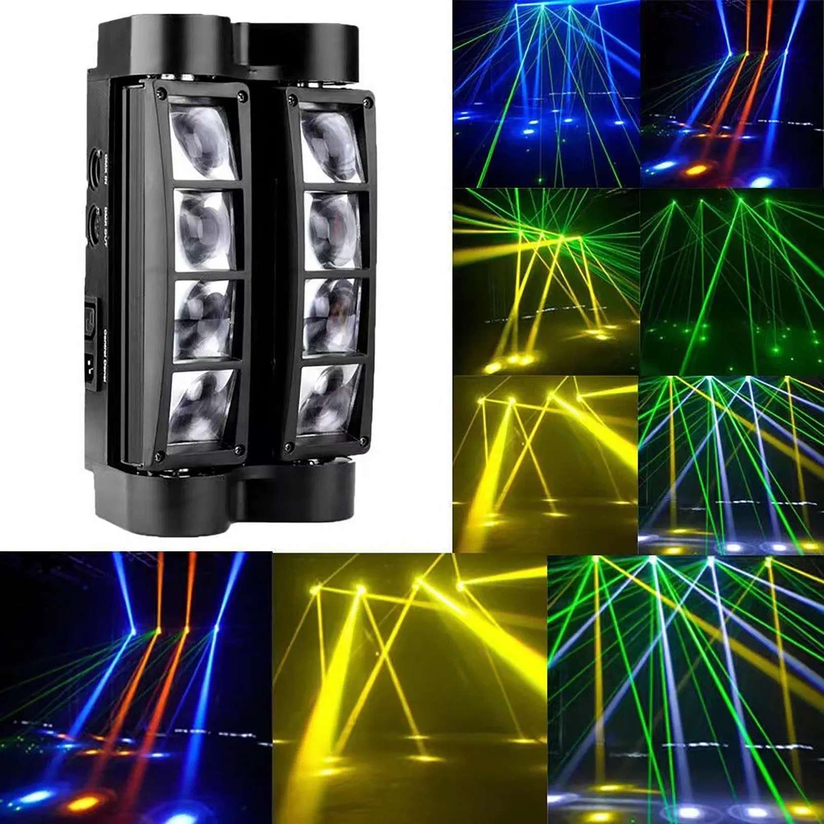 LED Mobile DJ Device 8 Eye Beam Disco Dance Floor Stage Lights