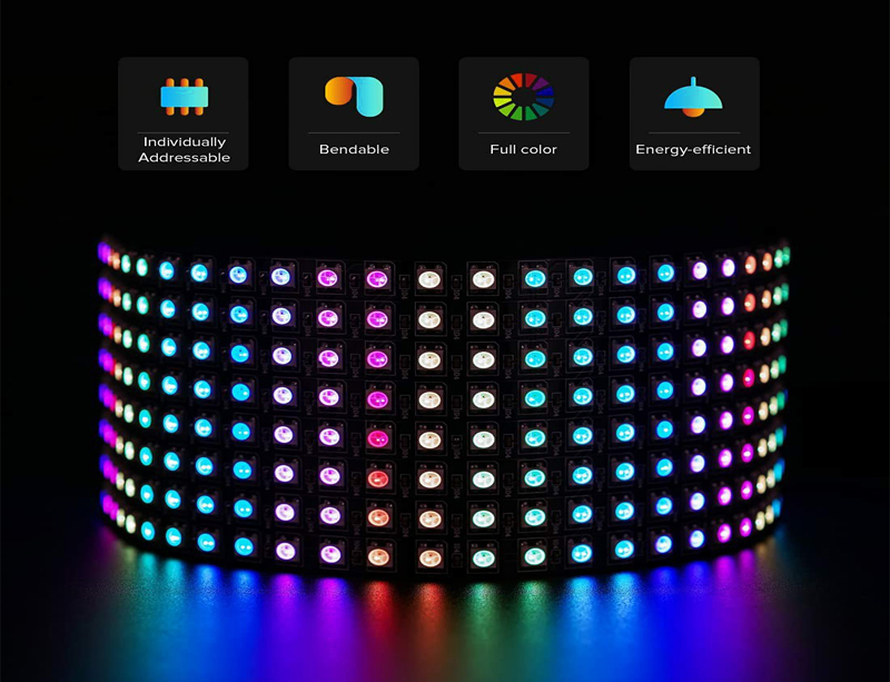 Wholesale Digital Addressable DC5V IP20 Ws2812 RGB LED Pixel Matrix Panel Stage Strip Light