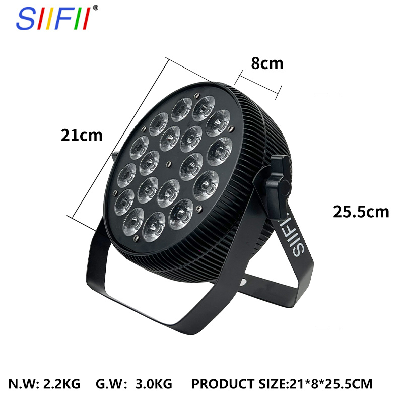 18PCS Silent Panel Aluminum LED PAR Light for Stage and Wedding Lighting