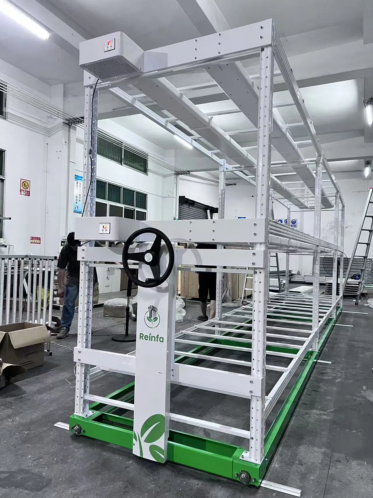 Unifarm Multi-Crop Vertical Hydroponic Racks LED Lighting and Smart Drainage Control System