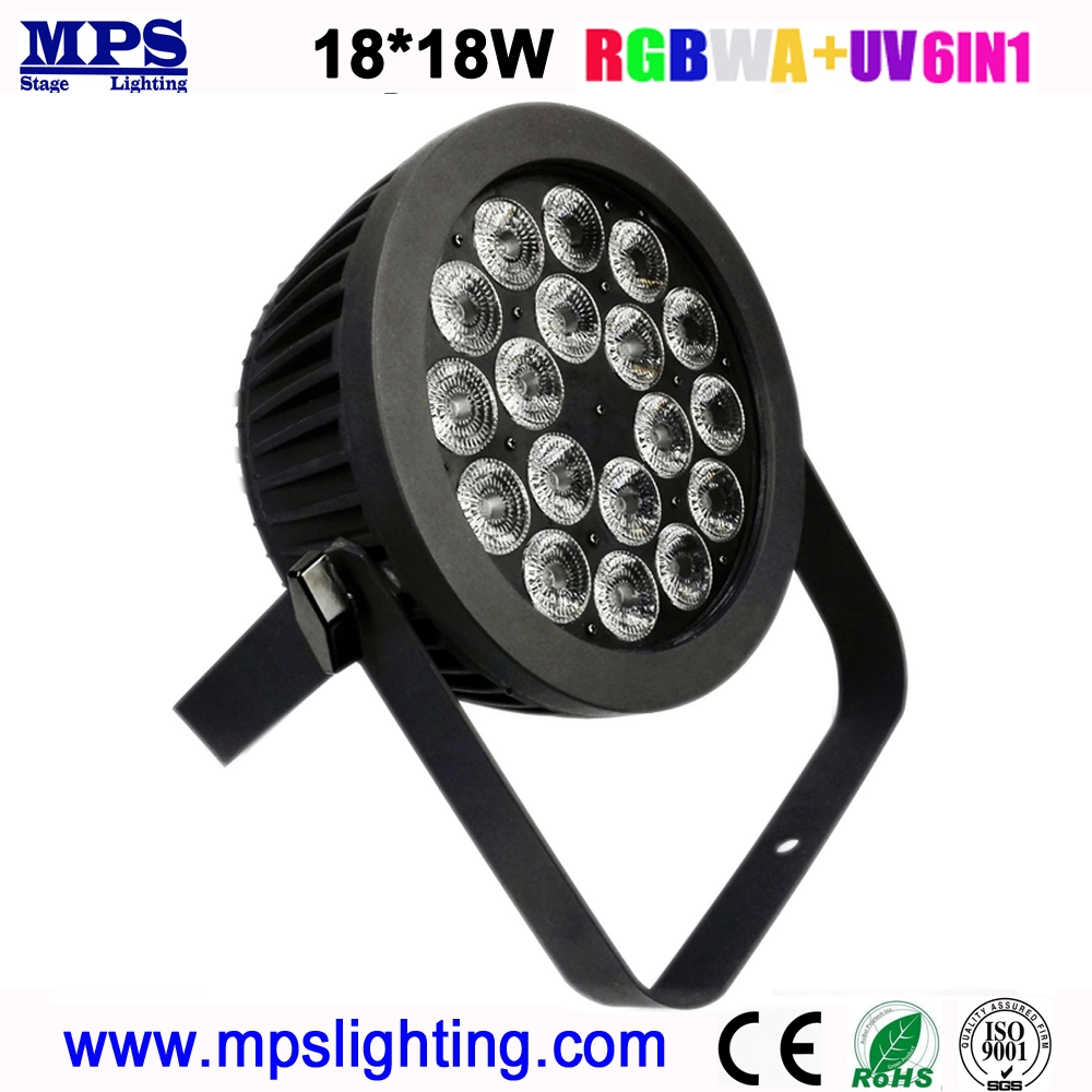 Outdoor 18*18W Rgbwauv Slim LED PAR Light for Stage Lighting