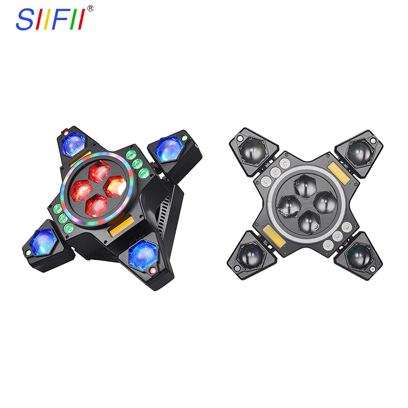 High Brightness 4 Arms 100W RGBW LED Bee Eye Beam Strobe Laser Colorful Strip Light Good Effect Moving Head Light for Bar Stage