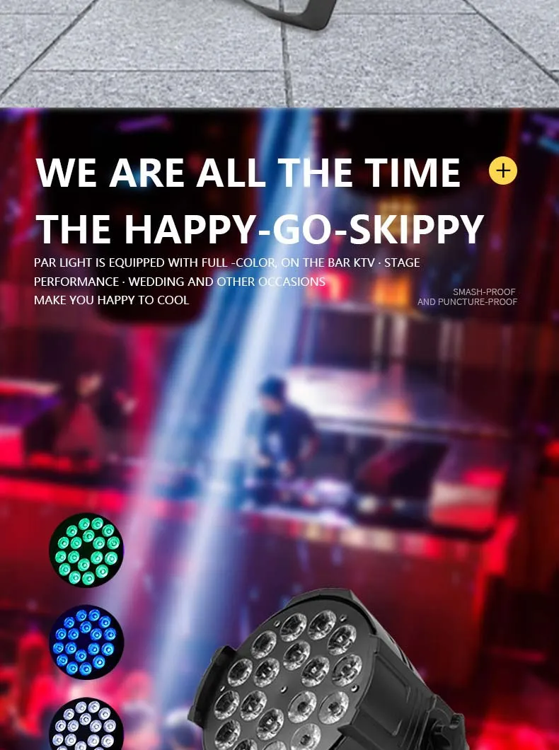 Stage Equipment DMX LED RGB 4 in 1 18*10W/18W PAR Lighting