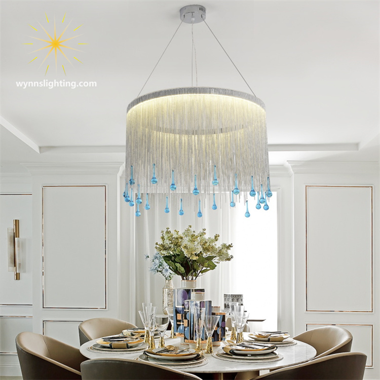 Modern Living Room Lamp Luxury LED Home Aluminium Pendant Chandelier Lighting with Dimmable LED Light Source