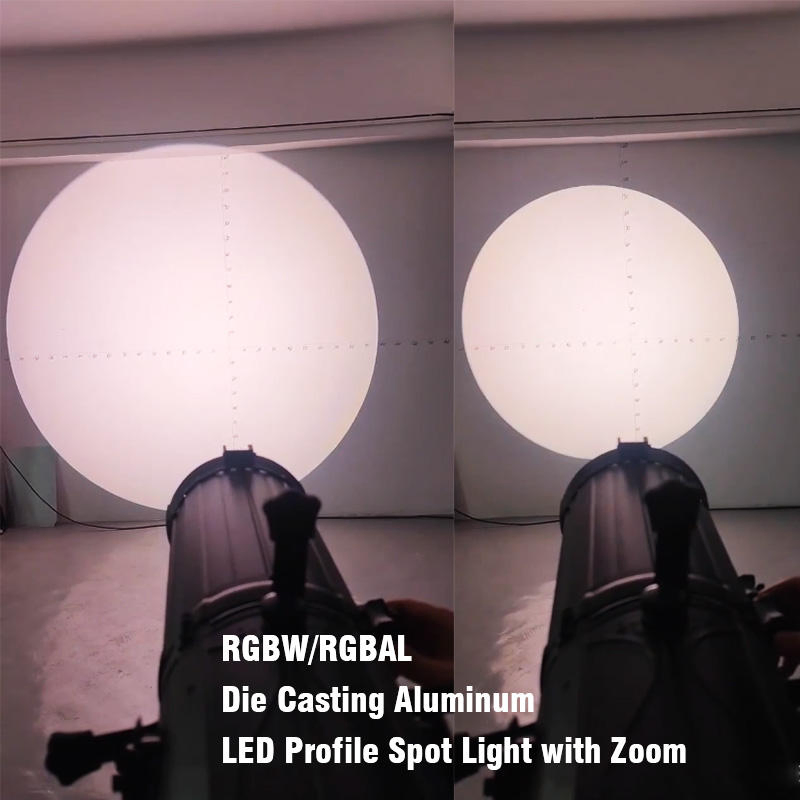 350W RGBW 4in1 Colorful LED Fixed Lens Profile LED Spotlight for Theater Church Movie Films Stage