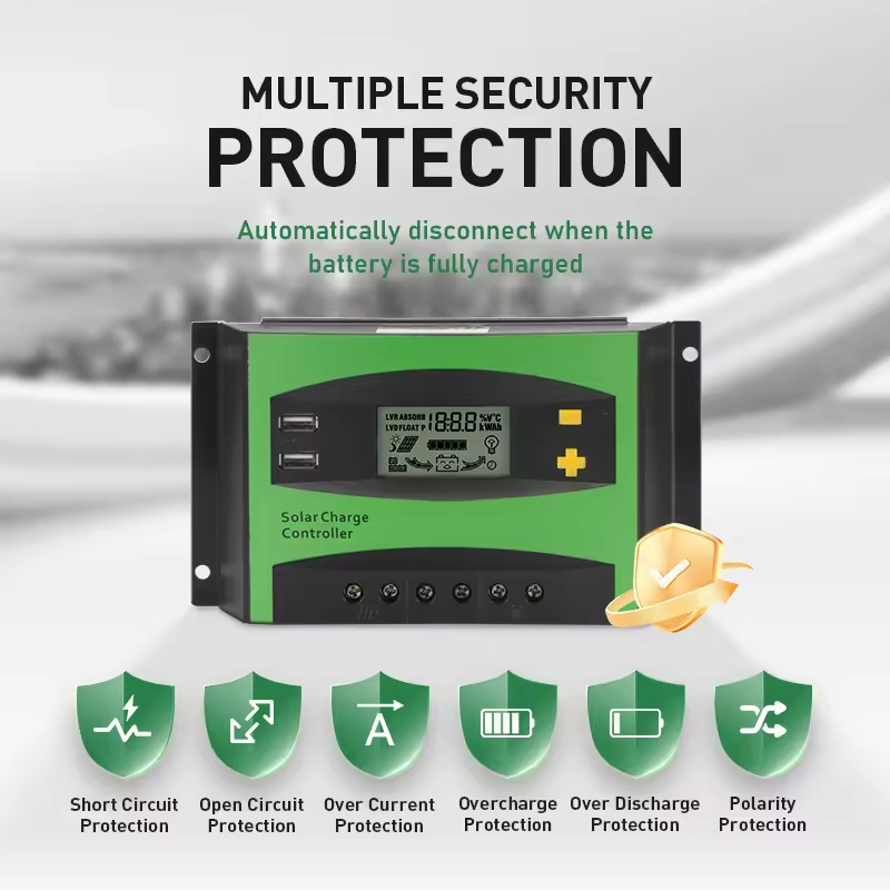 30A 40A 50A 60A Intelligent Reverse Polarity Protection PWM Solar Controller Solar Three Stage Charging System Solar Controller