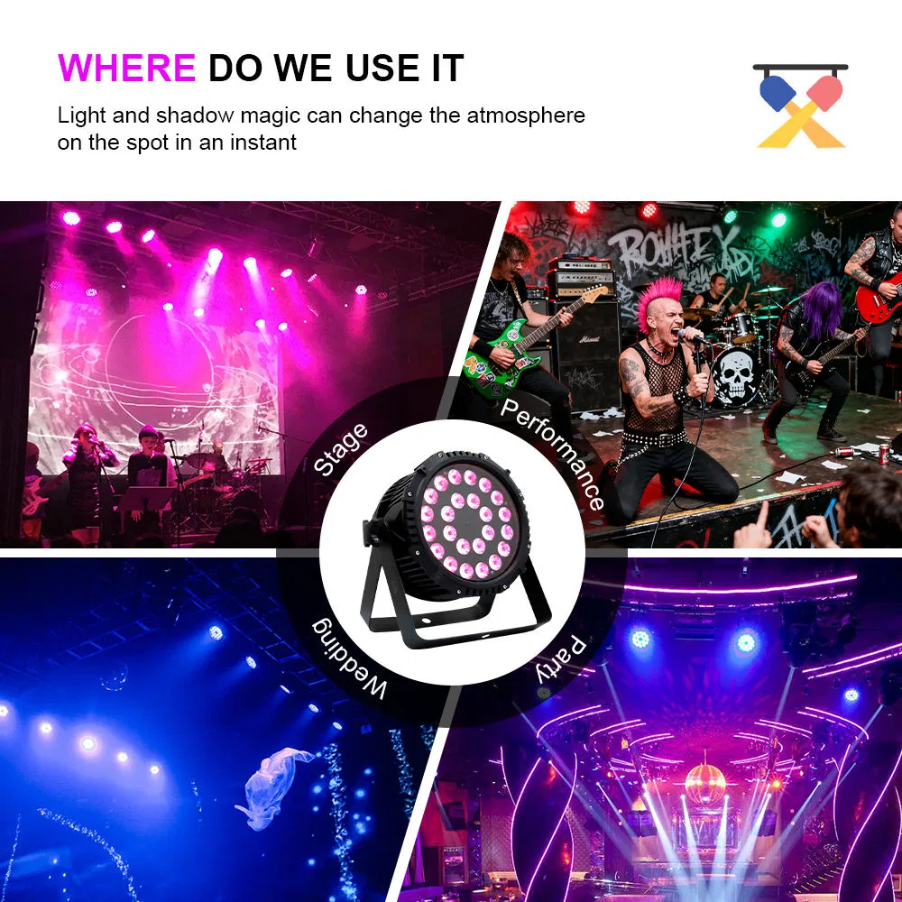 Waterproof PAR Light IP65 RGBW LED Outdoor Stage Light DMX512 Sound Control DJ Disco Club Event Wedding Bar