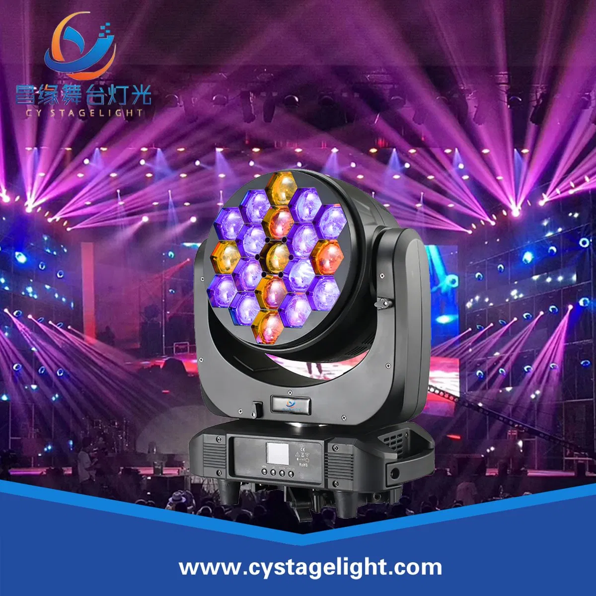 K10 Bee Eye 19X40W Beam+Wash+Zoom Moving Head LED Stage Light