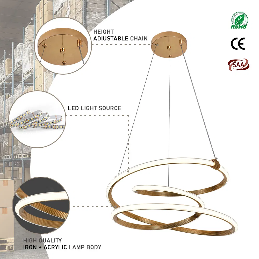 Dimmable Ceiling Modern Ring Ceiling Pendant Lighting Decoration LED Pendant Lighting