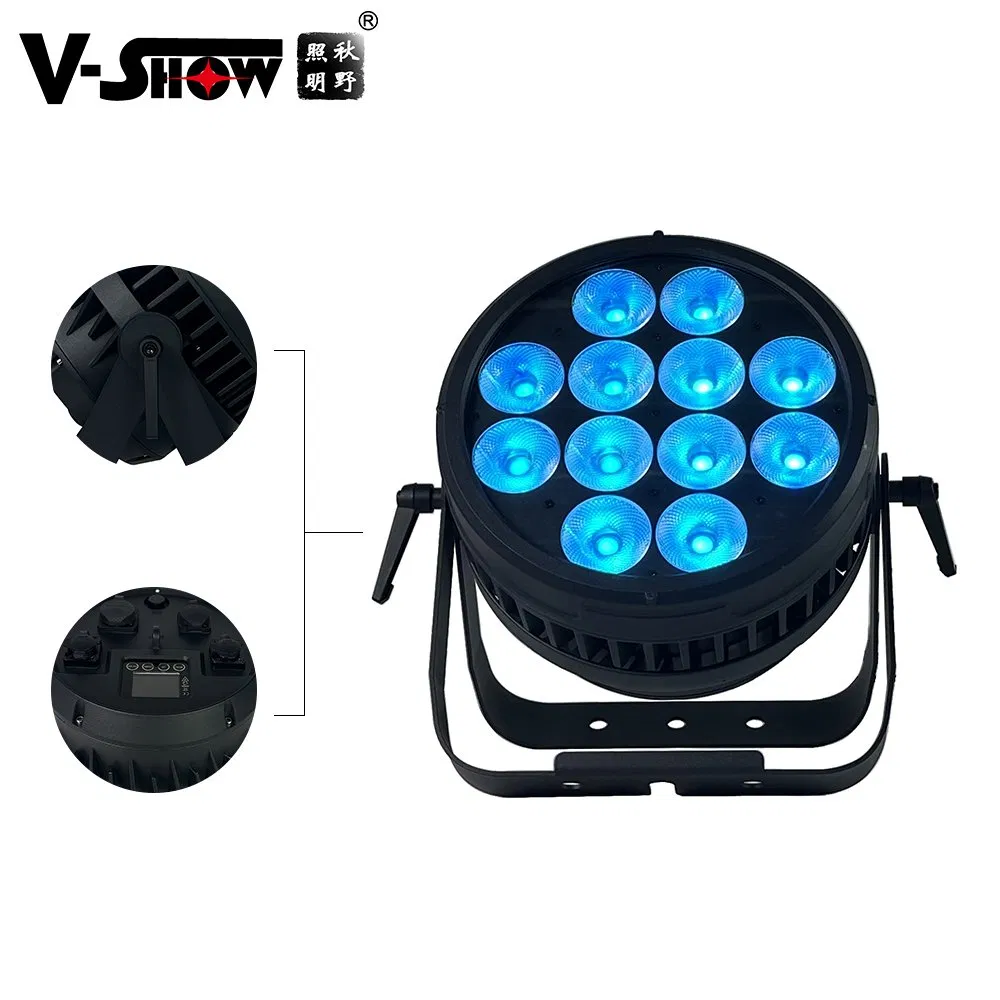 Vshow Wp1220 12PCS 20W RGBWA+UV 6in1 Outdoor LED PAR Stage Wash PAR Lightings