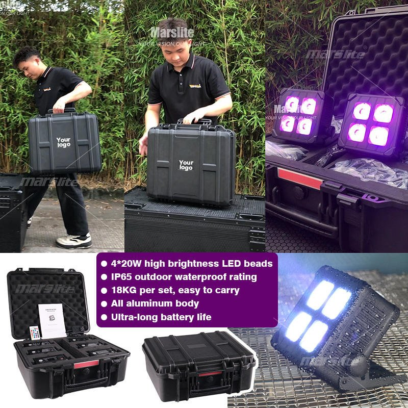4*20W Stage LED PAR Light IP65 Waterproof Battery Wireless PAR Light Party Event DJ Light