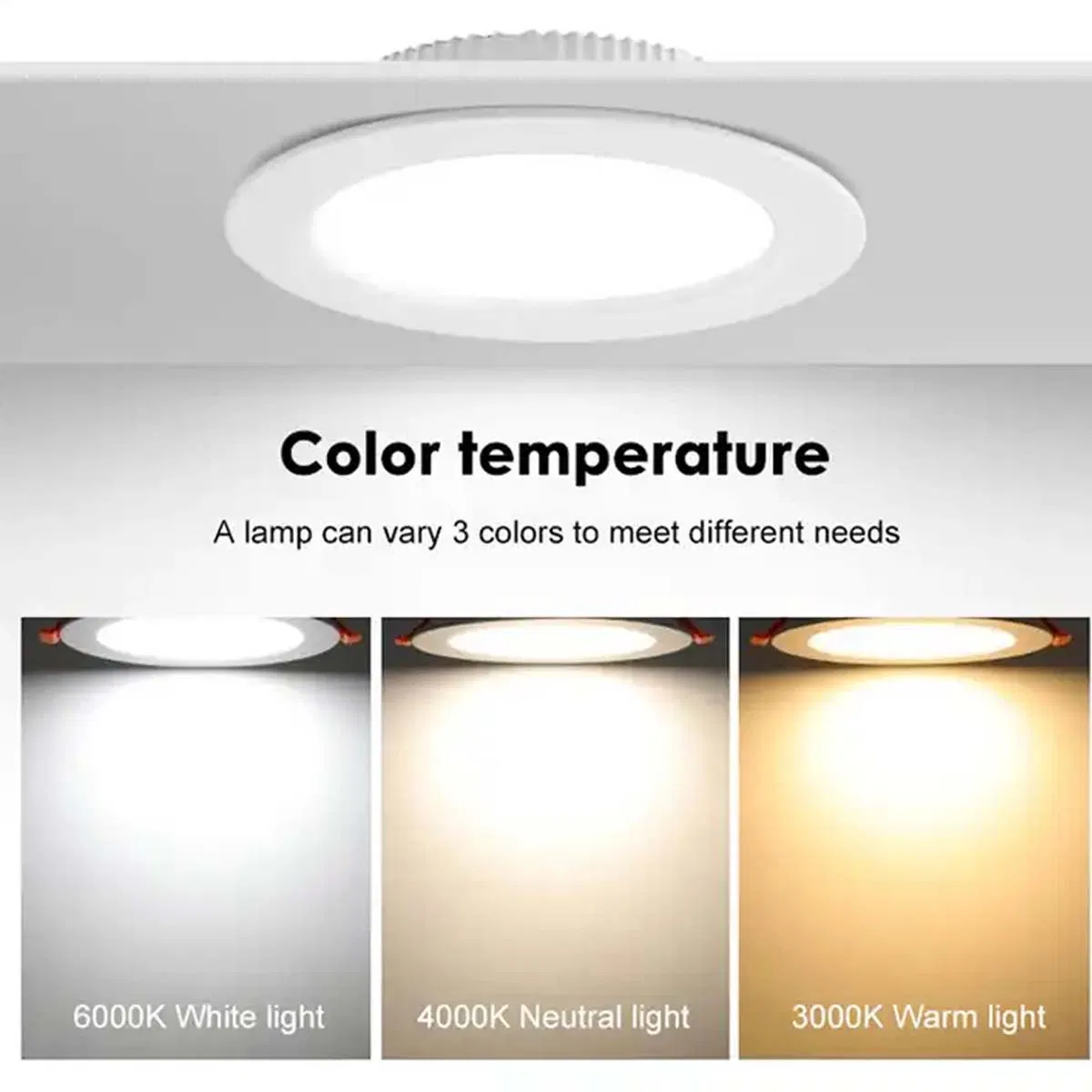 Interior Energy Efficient SMD2835 Ceiling Recessed Commercial LED Downlight Fixture