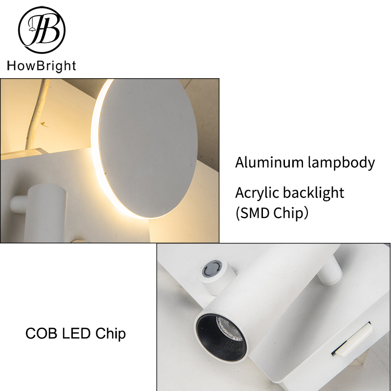 LED Dimmable Wall Light Fixtures Acrylic Backlight LED Wall Lamp Circular Lighting