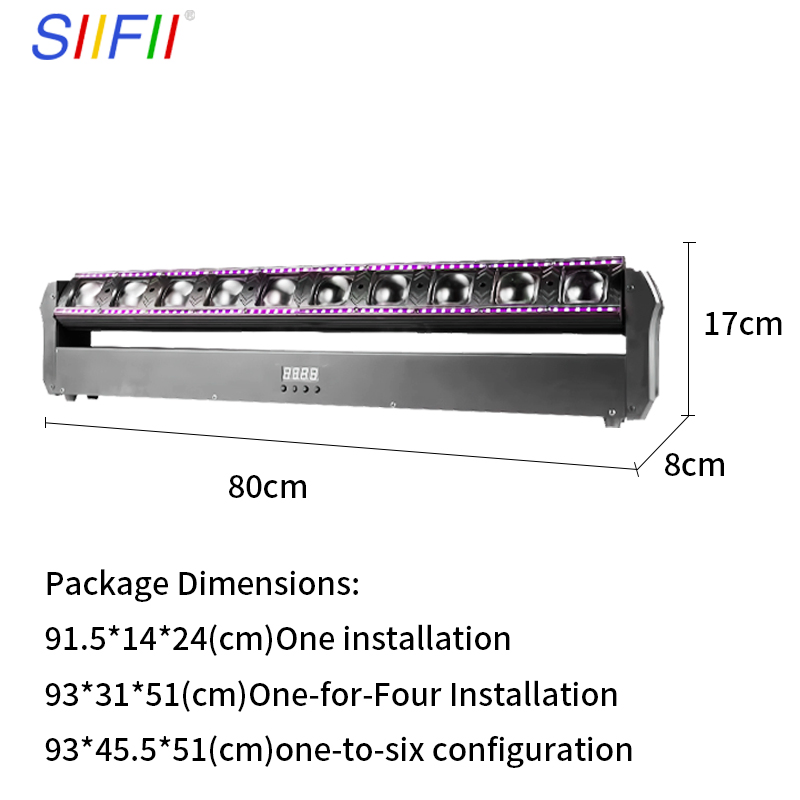 LED 10X30W RGBW Beam Wash Zoom Moving Head Light with Strip and Fan Cooling Protection Strobe DJ Light Linear Beam Fixture for Stage Events