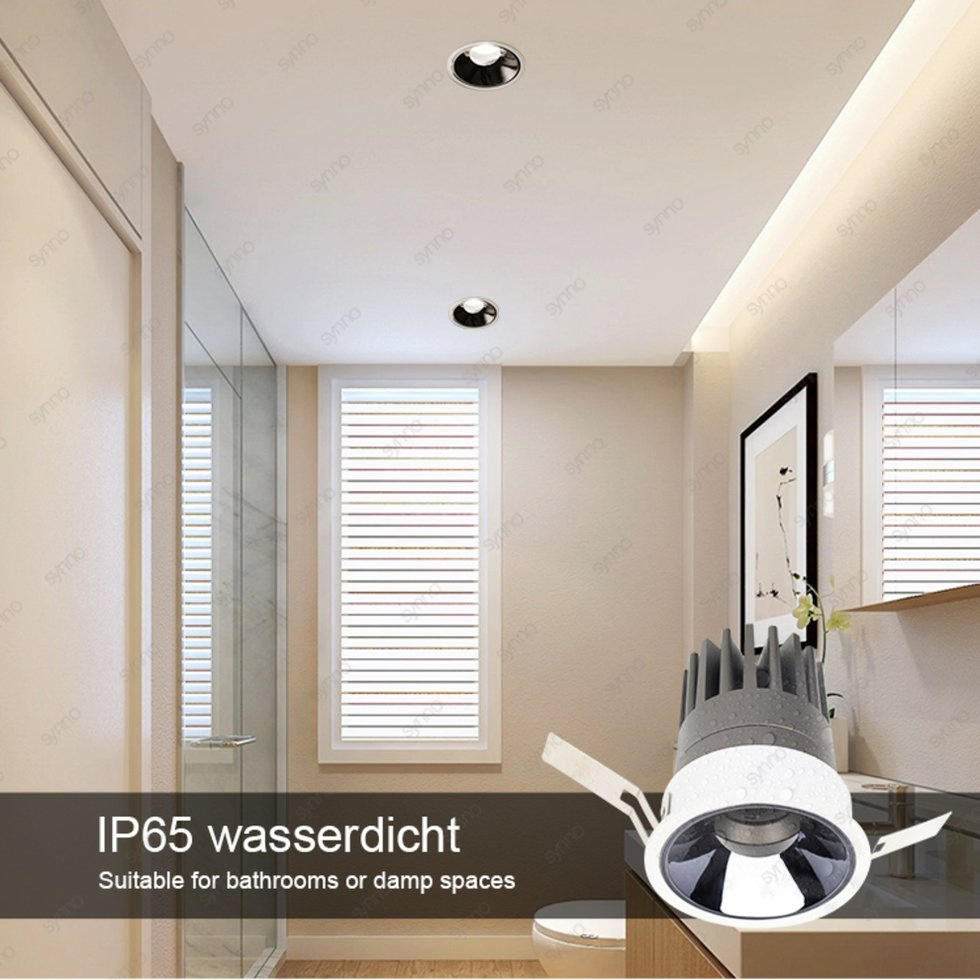 Indoor Commercial Aluminum Anti Glare Recessed Ceiling Spotlight Waterproof LED Downlight