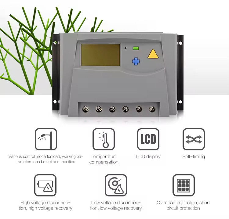 HS PWM Three Stages Charging Solar Power Controller with LCD