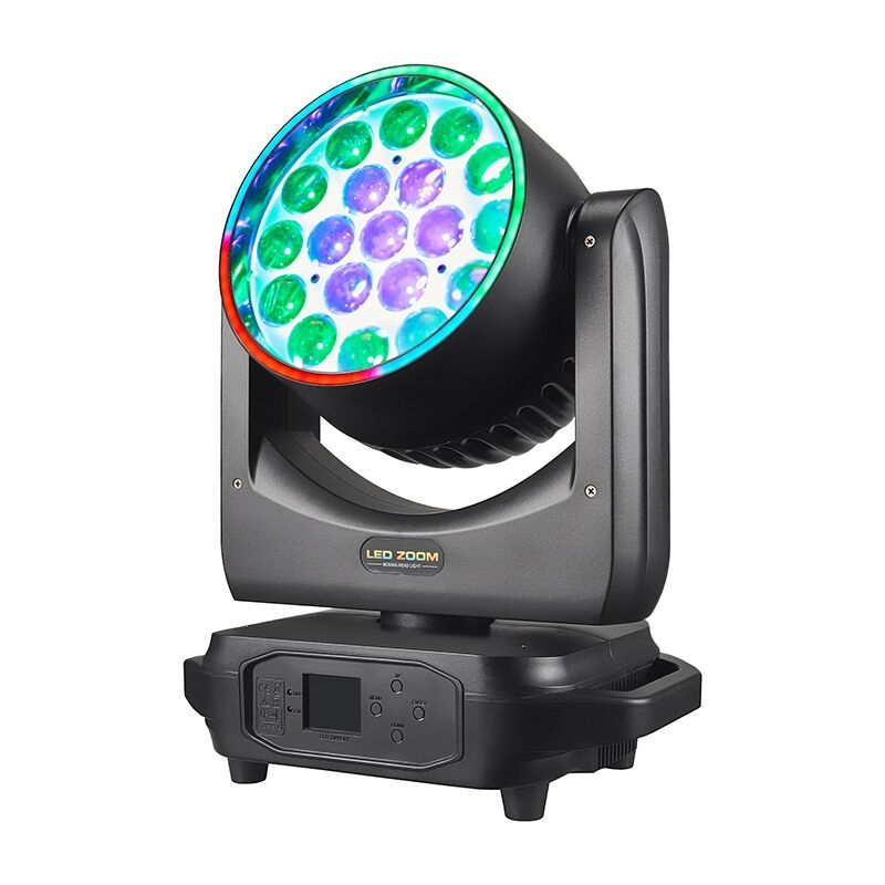 Newest DJ Disco Event Party 19X15W 4in1 RGBW Zoom Wash LED Beam Moving Head Stage Light with Ring Strip