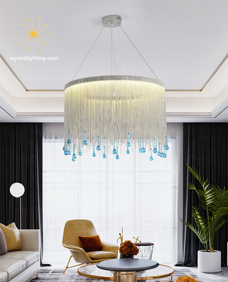 Modern Living Room Lamp Luxury LED Home Aluminium Pendant Chandelier Lighting with Dimmable LED Light Source