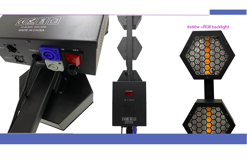 Effect Stage Lighting 6X60W 3in1 with RGB Backlight LED Retro Light