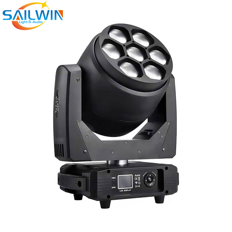 7X40W 4in1 RGBW Zoom Wash Beam LED Moving Head Bee Eyes Stage Lights